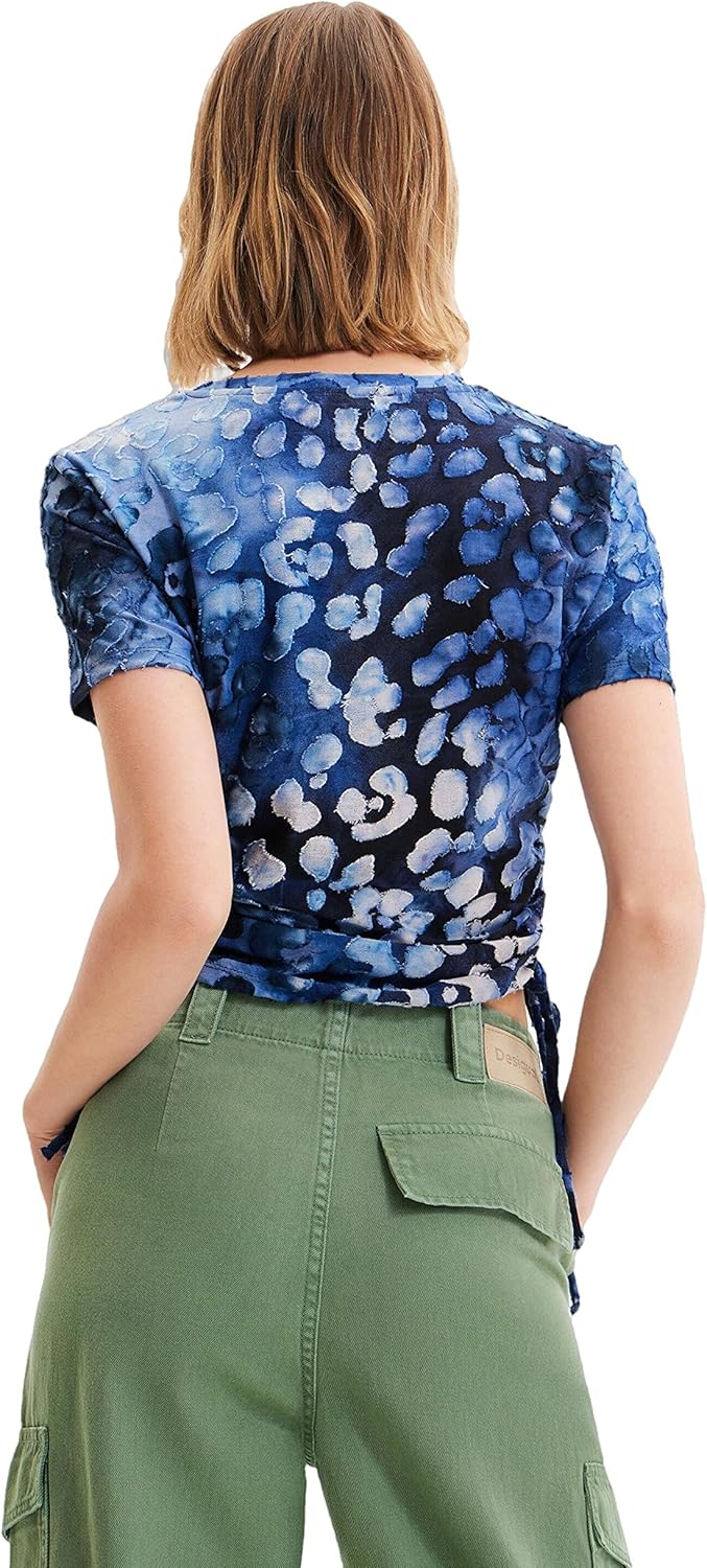 Desigual Damen T-Shirt XS Blau, XS Blau