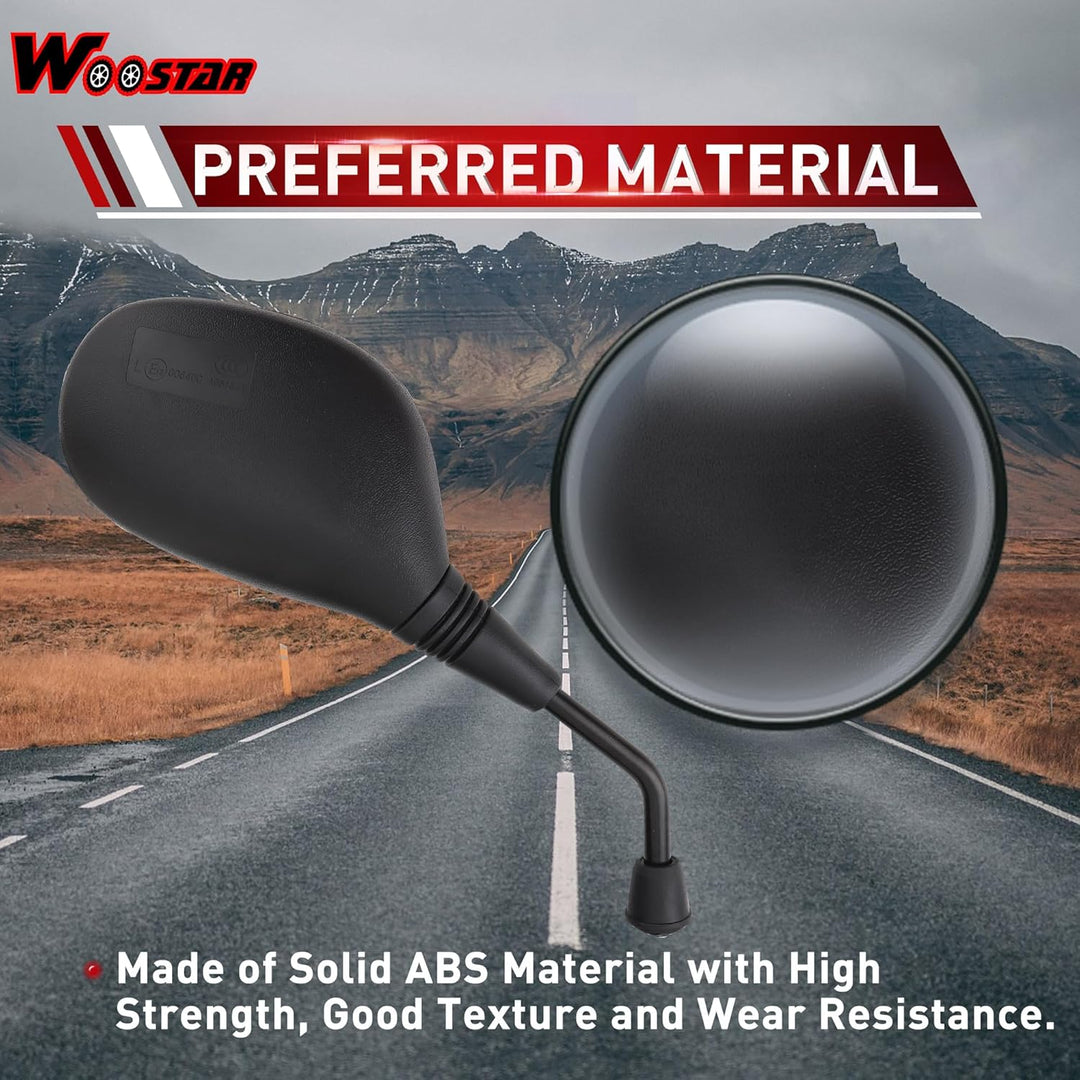 WOOSTAR 10mm Im Uhrzeigersinn Seitenspiegel Ersatz für 50ccm 70ccm 90ccm 110ccm 125ccm 150ccm 200ccm