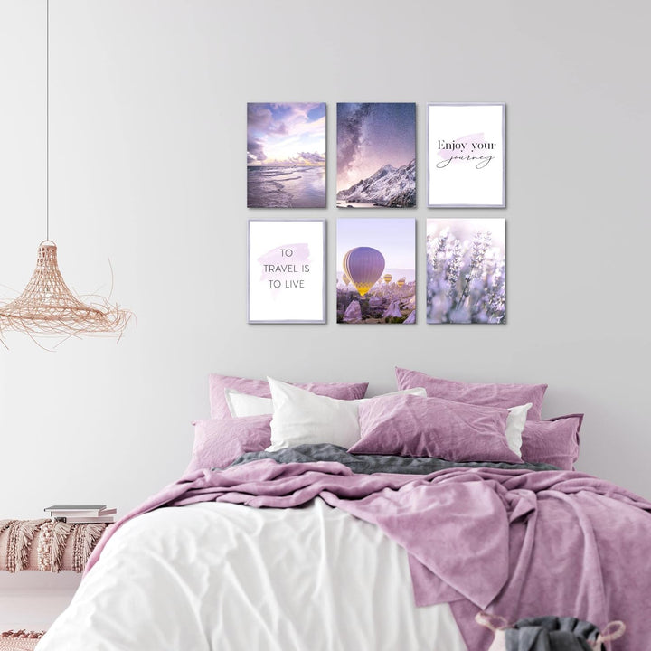Novart Set Wandbilder - KEIN EXTRA RAMEN BENÖTIGT - Wohnzimmer Schlafzimmer - Bilder Modern Natur Bl