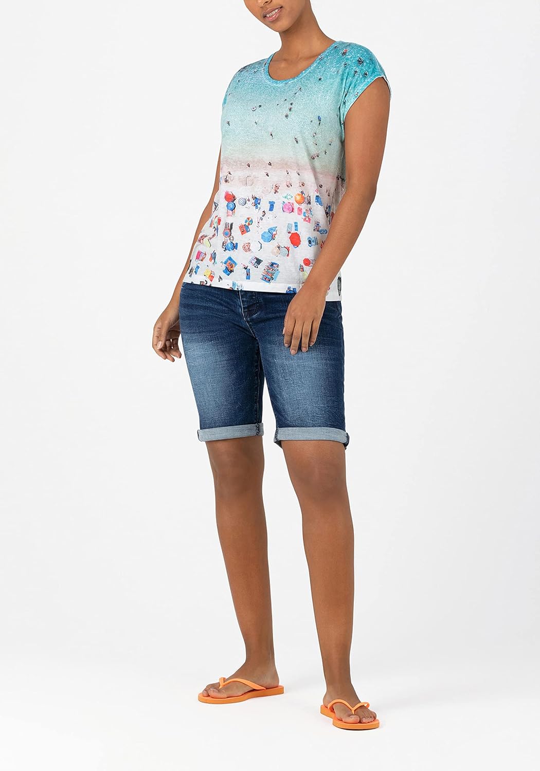 Timezone Damen Slim Nalitz Shorts 27 Lush Blue Wash, 27 Lush Blue Wash