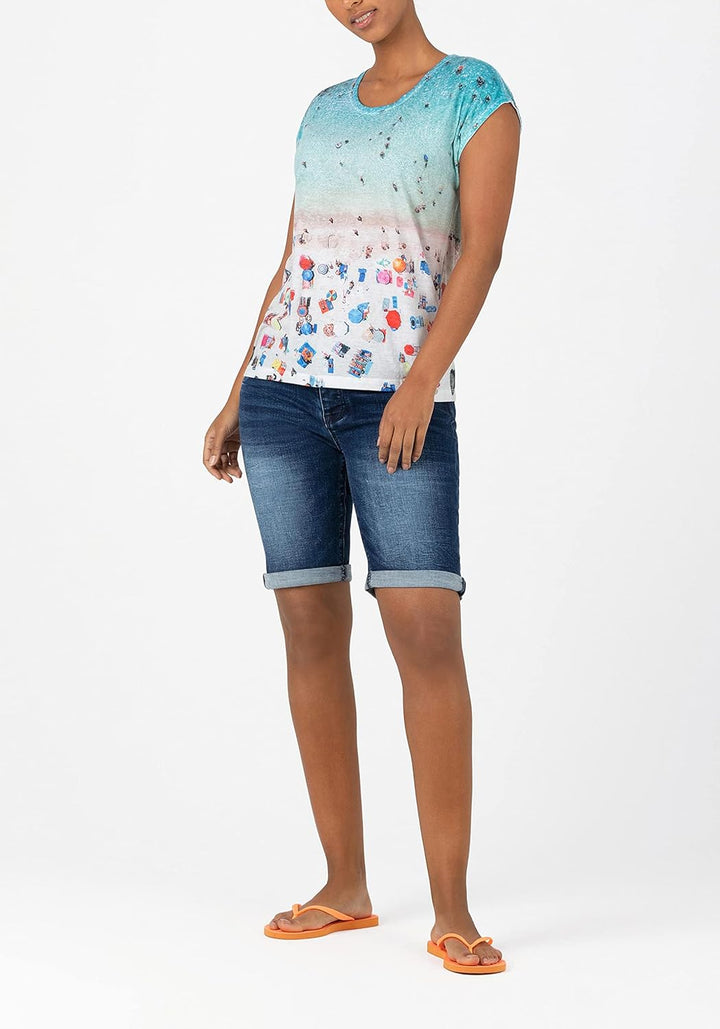 Timezone Damen Slim Nalitz Shorts 27 Lush Blue Wash, 27 Lush Blue Wash