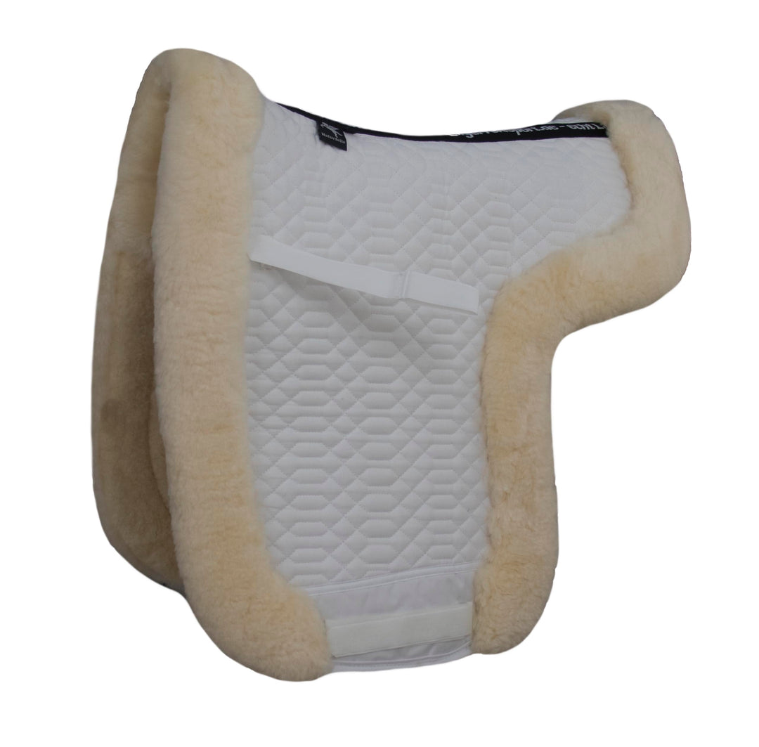 Engel Reitsport Lammfell Satteldecke SADEK4 Unterseite komplett Fell Fellkranz weiss-med. Dressur (D