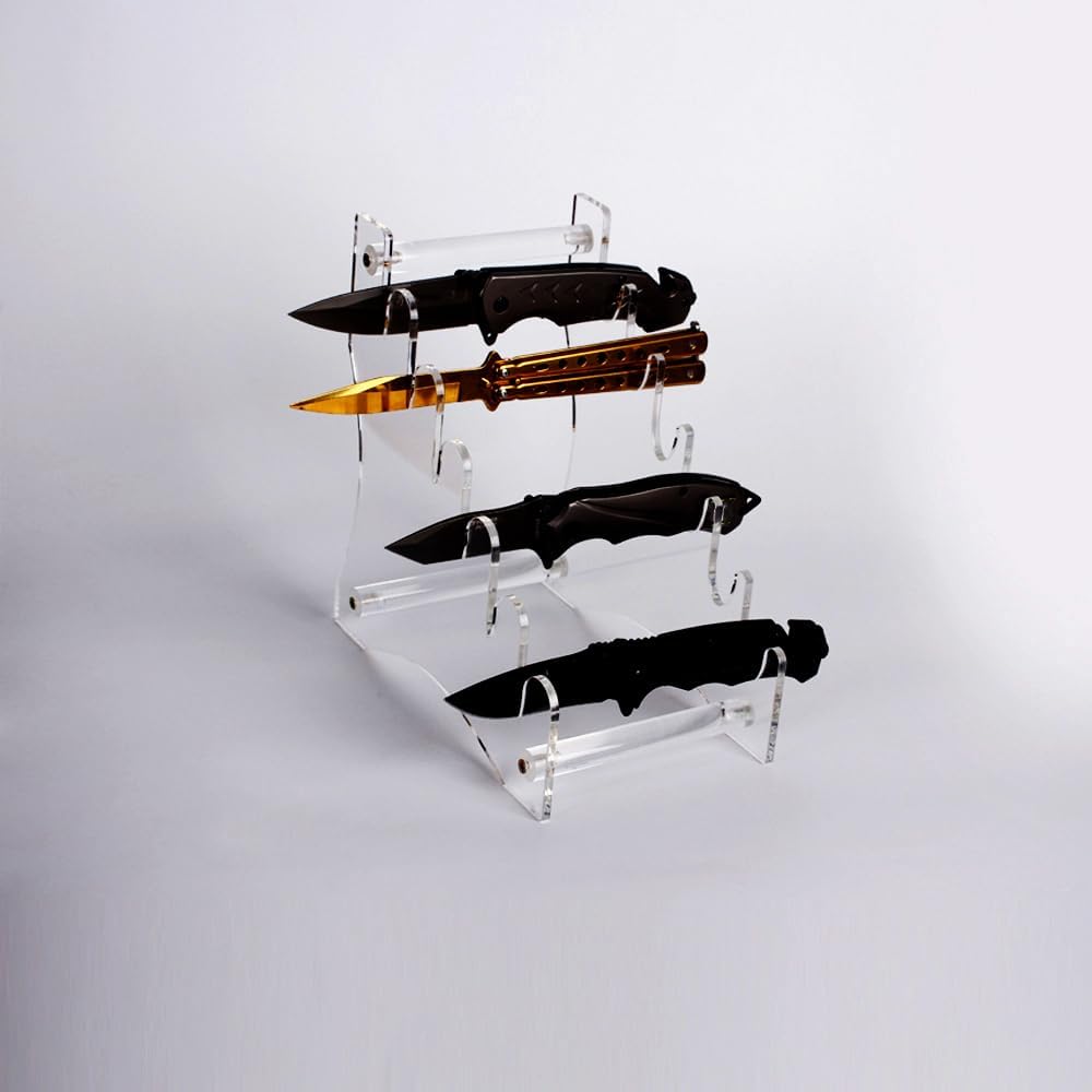 WANLIAN Messerständer Messer Display Ständer Messer Aufbewahrung Ständer 6 Etagen Acryl Messer Displ