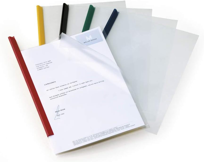 Durable Klemmschienenhülle A4 aus PP, für circa 1-100 Blatt, 50 Stück, transparent, 293919 Klemmschi