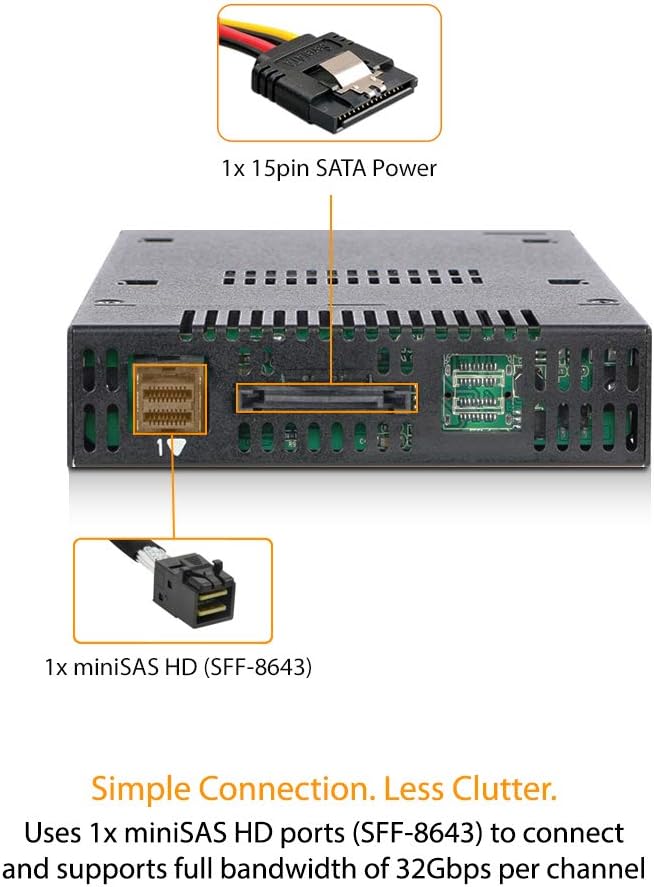 ICY DOCK M.2 NVMe PCIe SSD zu MiniSAS HD SFF-8643 Wechselrahmen mit entnehmbarem Einschub/Tray kompa