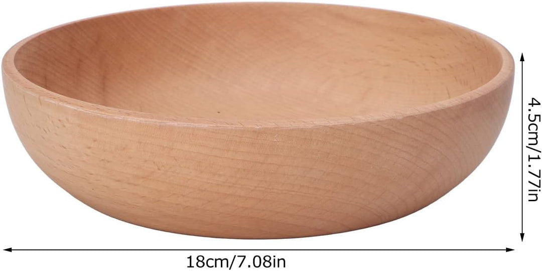 Fdit Holzschale, Runde Buchenschalen für Den Haushalt, Salate, Obst, Dips, Snacks, Reis, Nudeln, Müs