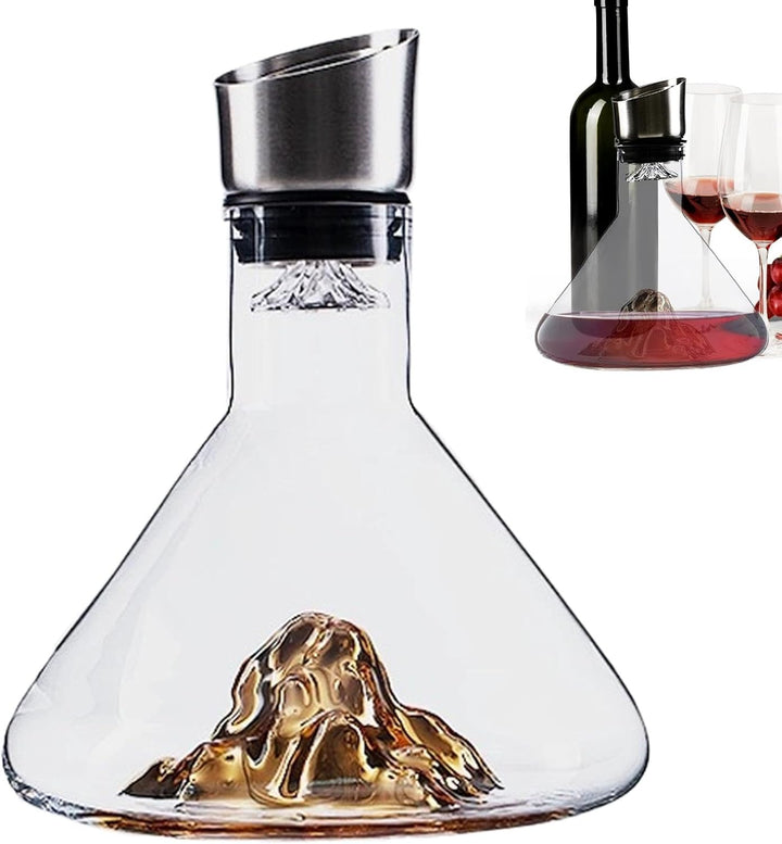 Weindekanter, Kristallglaskaraffe, 1500 ml Weinkaraffe, Eingebaute Spenderkaraffe, Wein Handbelüfter