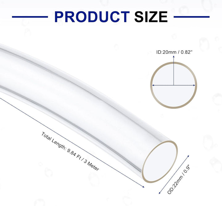 QUARKZMAN PVC Schlauch 20mm ID x 22mm OD (3 Meter) - Aquarium Schläuche - Gummischlauch Bierschlauch