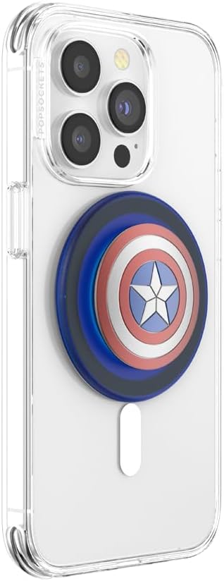 PopSockets: PopGrip Round für MagSafe - Inklusive Adapterring für MagSafe - Ausziehbarer Sockel und