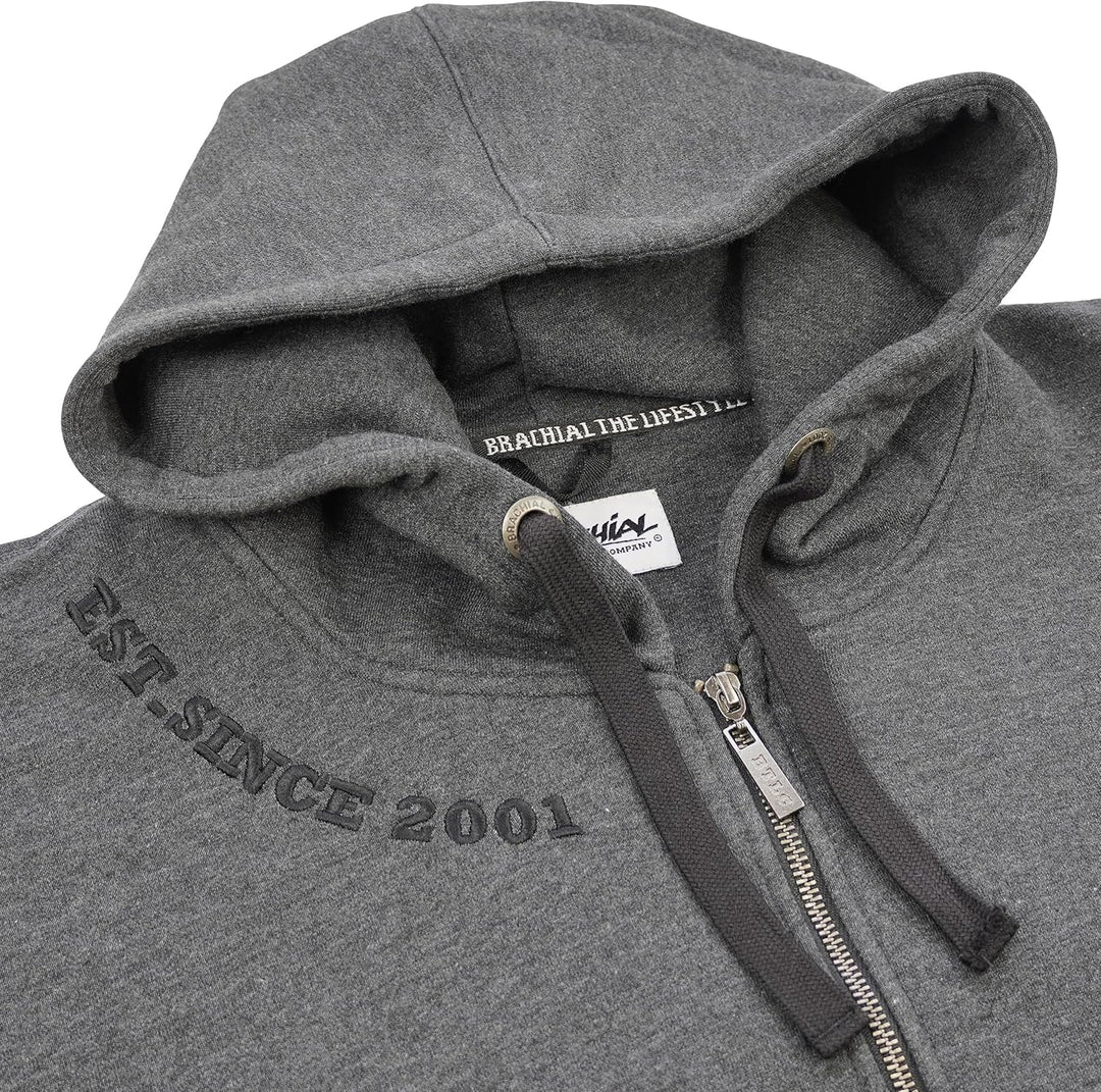 Brachial Premium Herren Kapuzenjacke Gym - Hoodie Sweatjacke Sweatshirt Jacke mit Kapuze für Bodybui