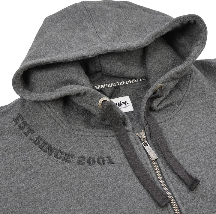 Brachial Premium Herren Kapuzenjacke Gym - Hoodie Sweatjacke Sweatshirt Jacke mit Kapuze für Bodybui