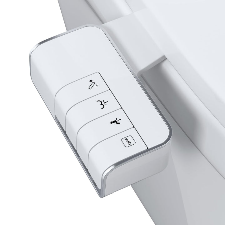Hibbent Push-Button Bidet Toilettensitzaufsatz mit Nicht-elektrischer Doppeldüse, Einstellbarer Wass