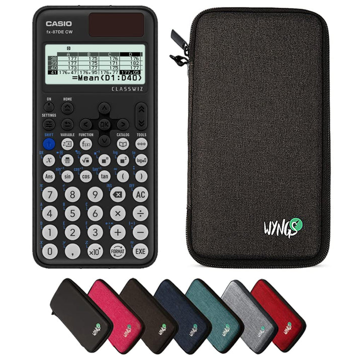 CALCUSO Sparpaket: Casio FX-87DE CW ClassWiz technisch-wissenschaftlicher Schulrechner + WYNGS Schut