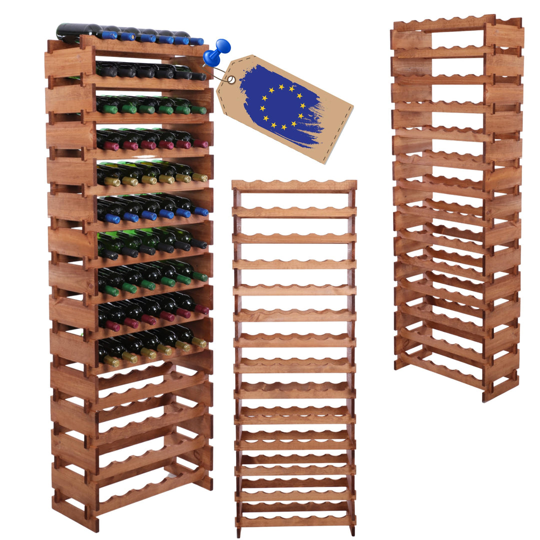 Weinregal, Holzregal, Modulares Weinständer, Weinhalter, Flaschenständer, Flaschenregal, Modernes Ge