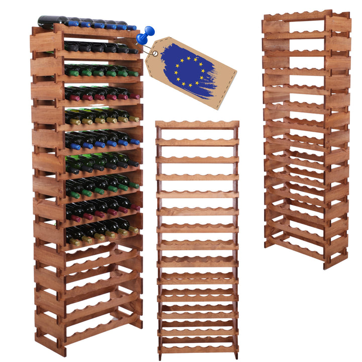 Weinregal, Holzregal, Modulares Weinständer, Weinhalter, Flaschenständer, Flaschenregal, Modernes Ge