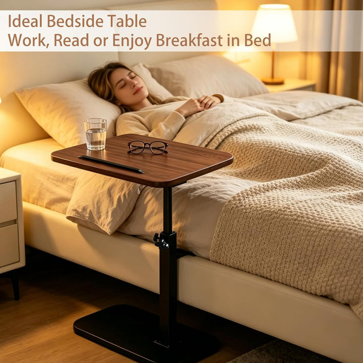 Beistelltisch C Form Höhenverstellbar 45-80 cm, 360° Drehbarer Laptop Tisch für Sofa und Bett, C-Tis