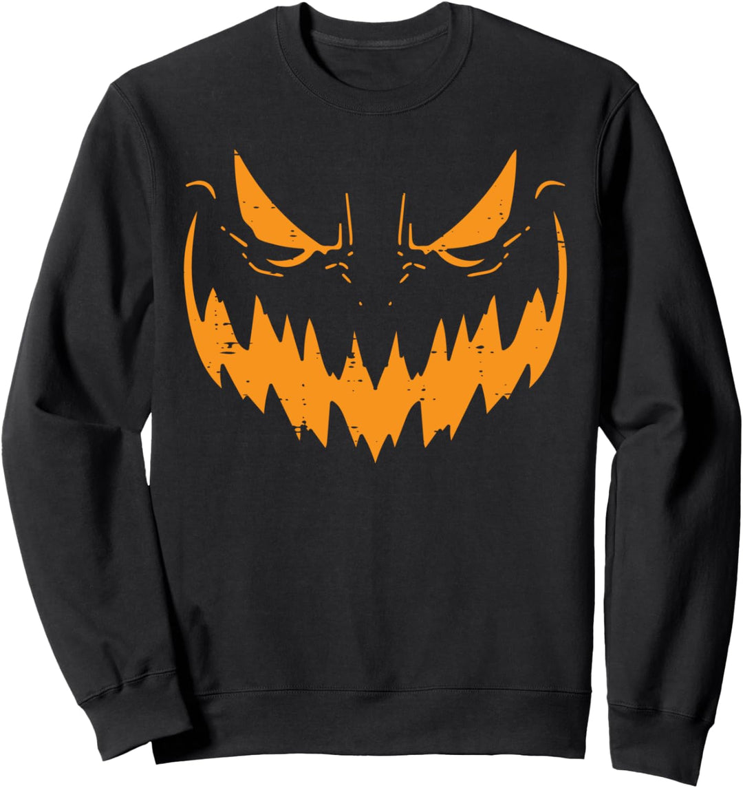 Jack O Lantern Face Scary Pumpkin Halloween Herren Damen Kinder Sweatshirt