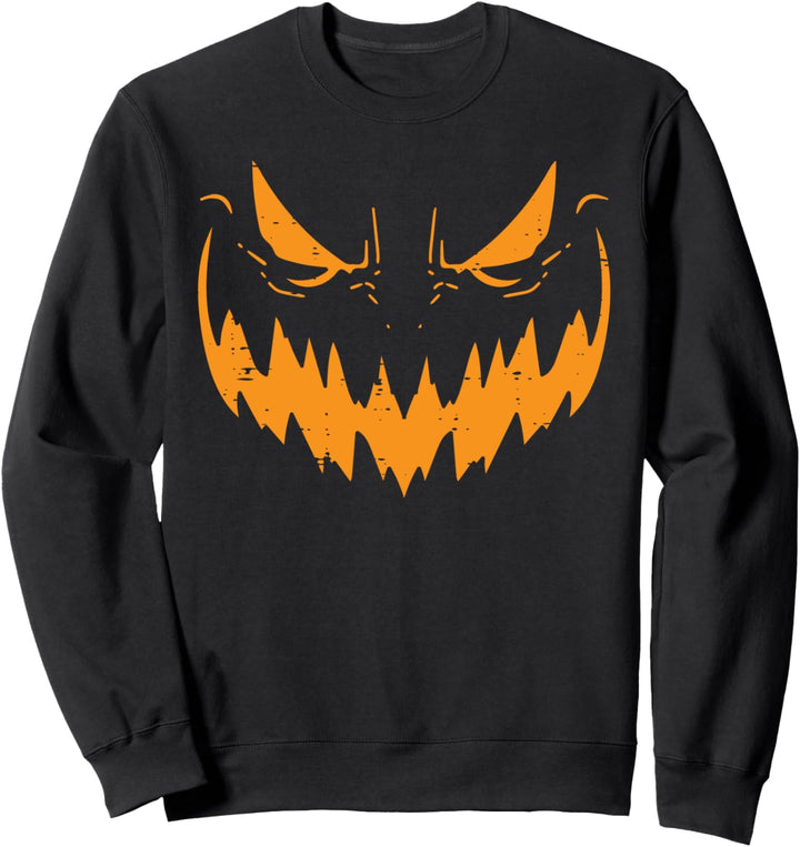 Jack O Lantern Face Scary Pumpkin Halloween Herren Damen Kinder Sweatshirt
