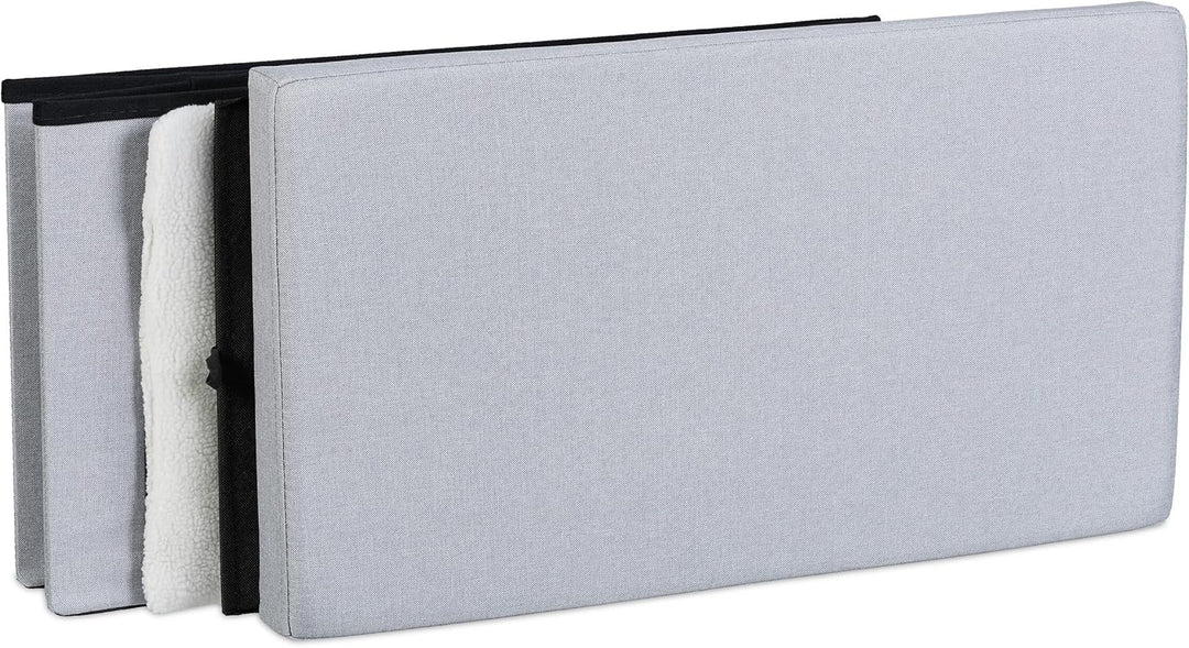 Relaxdays Katzenhöhle faltbar, 100kg belastbare Sitzbank, Deckel, Kissen, HBT: 40,5 x 72 x 40,5 cm,