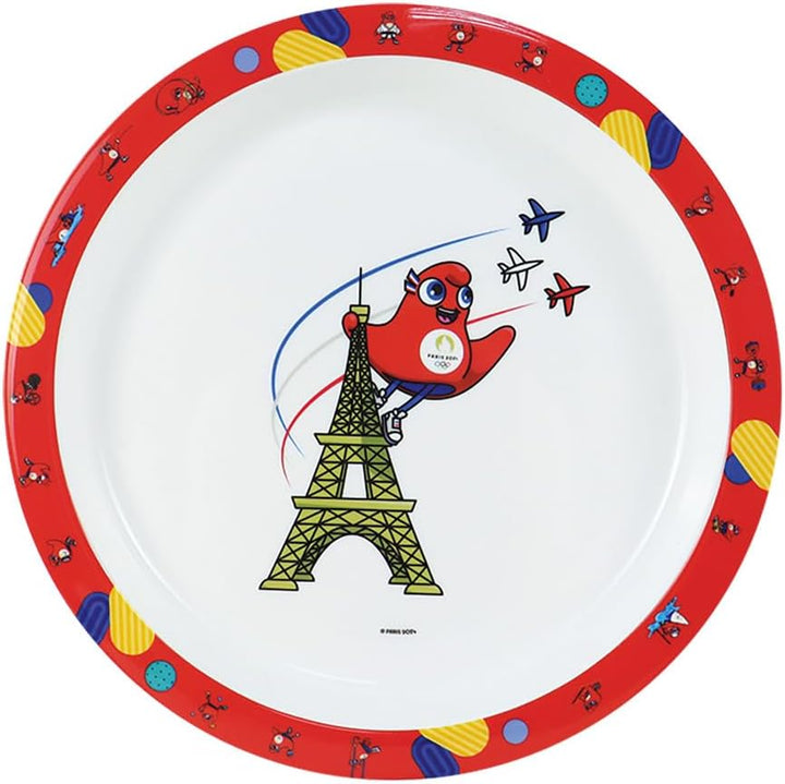 FUN HOUSE Olympique Games Paris 2024 Geschirrset JO 6 Teller 22 cm, 6 Schalen 16 cm und 6 Gläser 220