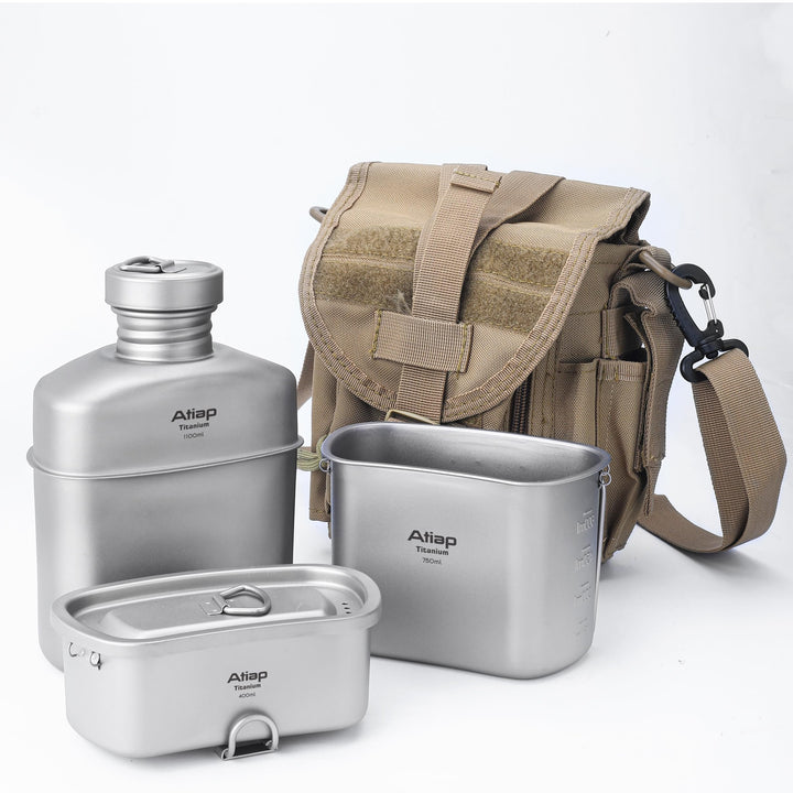 Titan Canteen Sauerei-Set mit Wasserflaschentopf, ultraleicht, tragbar, 1100 ml Topf mit 750 ml und