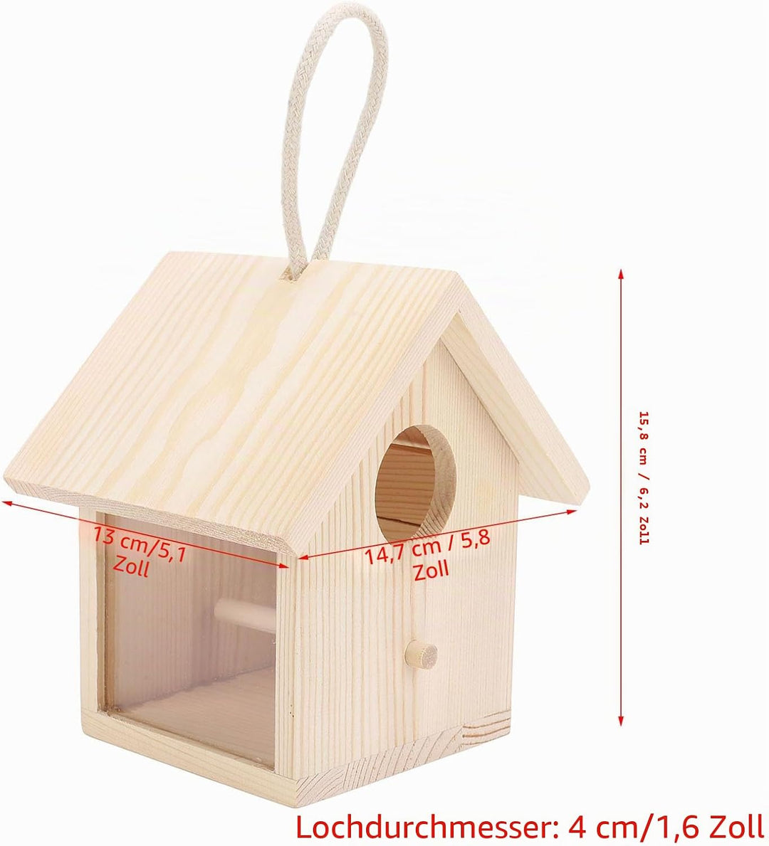 Vogelhaus, Transparentes Acrylfenster, Outdoor-Vogelhaus, Warmes und Bequemes Vogelnest, Vögel Ruhen