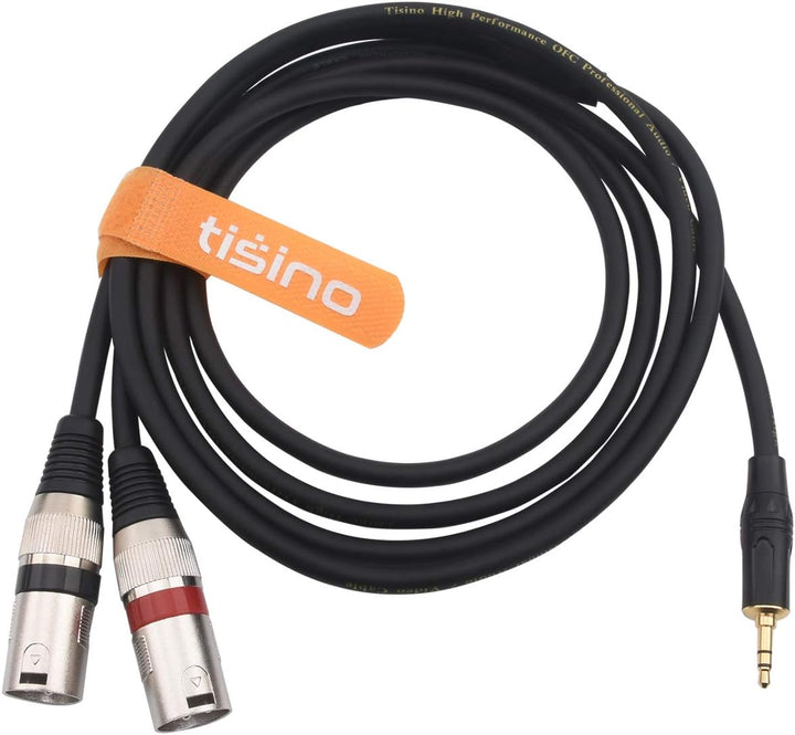 Tisino 3,5 mm auf XLR-Kabel, 3,5 mm auf Stereo-Breakout-Kabel mit zwei XLR-Steckern - 3m, 3M