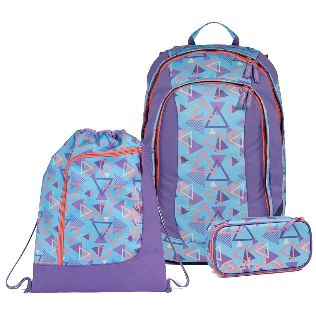 satch Air Schulrucksack Set 3tlg. inkl. Schlamperbox und Sportbeutel 80s Dance, 80s Dance