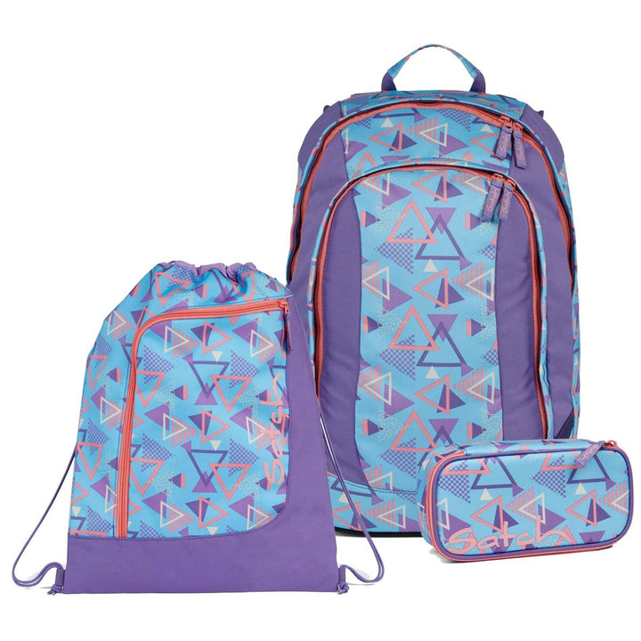 satch Air Schulrucksack Set 3tlg. inkl. Schlamperbox und Sportbeutel 80s Dance, 80s Dance
