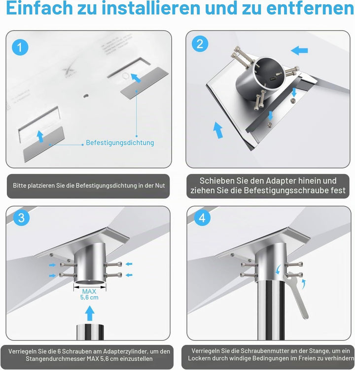Kompatibel mit Starlink Mini Gen 3 Halterung, Montagesatz &amp; V3 Platte - Inkl. Rohradapter für einfac