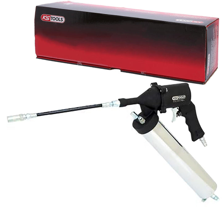 KS Tools 515.3900 Druckluft-Fettpresse mit flexiblem Schlauch und Düse