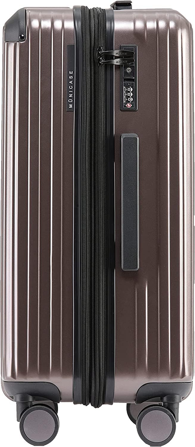 Münicase M816 TSA-Schloss Koffer Reisekoffer Trolley Kofferset Hardschale Boardcase (Coffee, Grosser