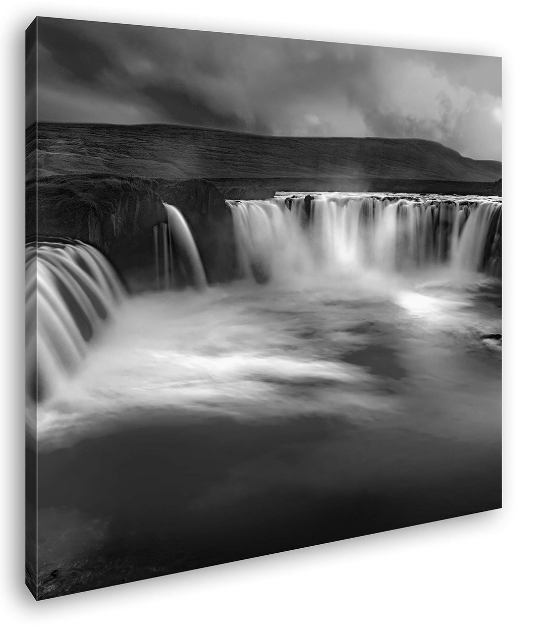 deyoli himmlische Wasserfälle in Island Format: 70x70 Effekt: Schwarz&amp;Weiss als Leinwandbild, Motiv