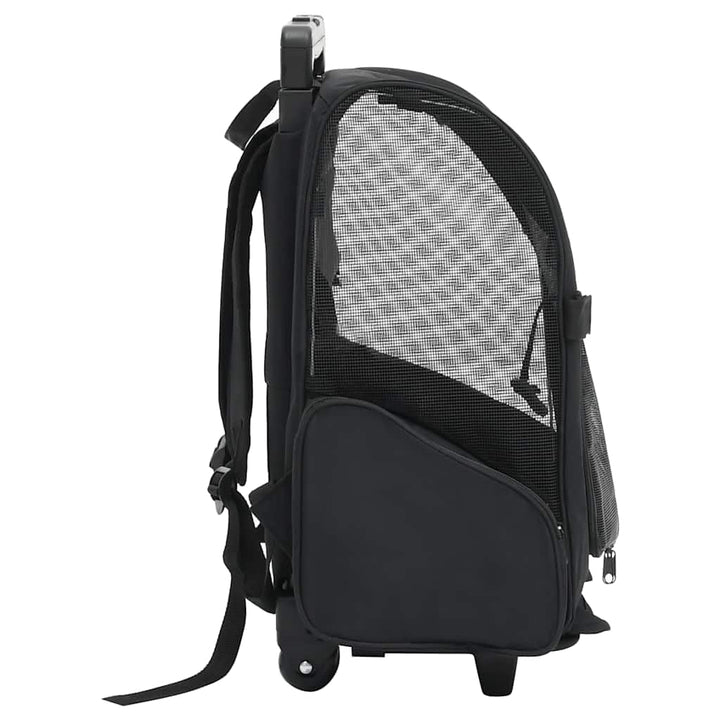 vidaXL Haustiertrolley Faltbar Schwarz Hundetrolley Rucksack Transporttasche, Schwarz