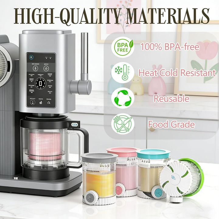 4 Stück für Ninja Swirl Creami Behälter 480ml,für Ninja Eismaschine für NC700 NC701EU Serie,BPA-frei