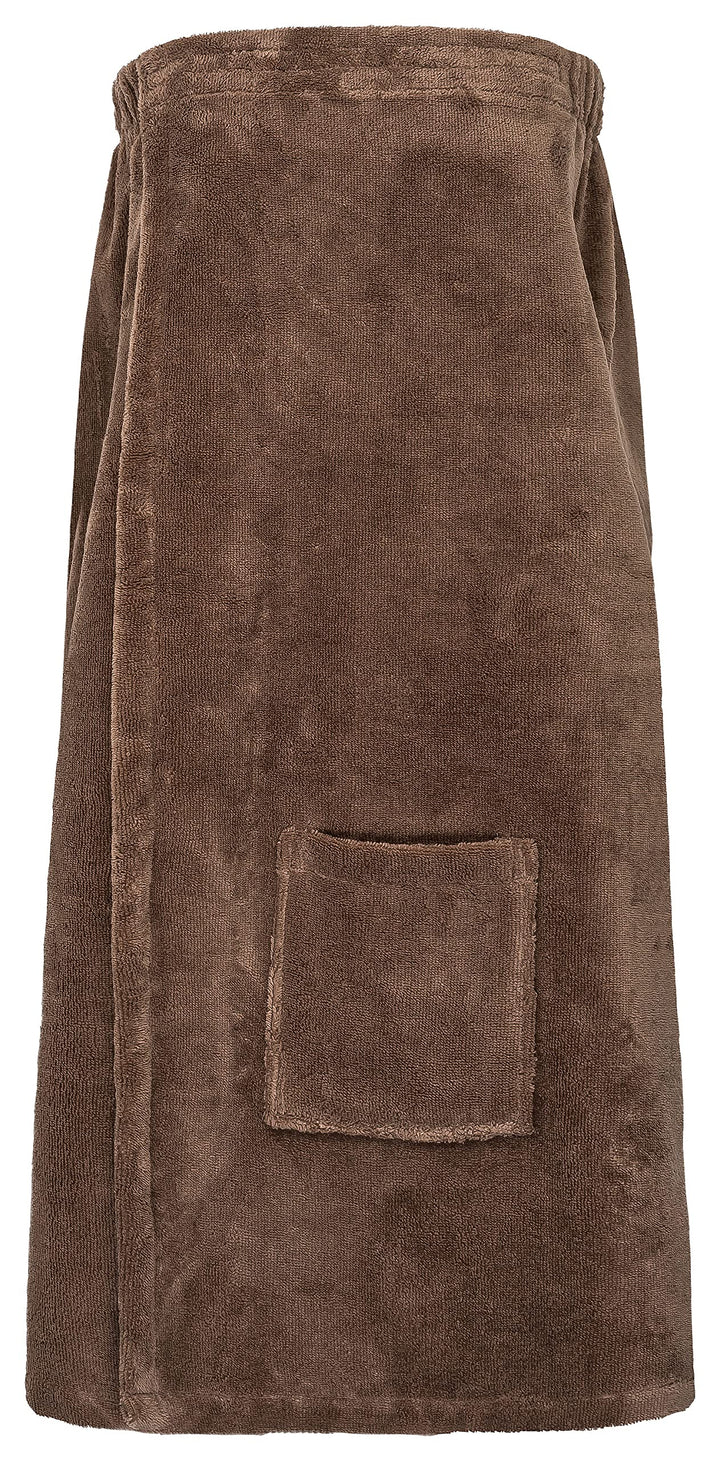 Floringo Luxus Saunakilt/Sauna-Kilt Twin-Star Damen mit Klettverschluss und aufgesetzter Tasche - br