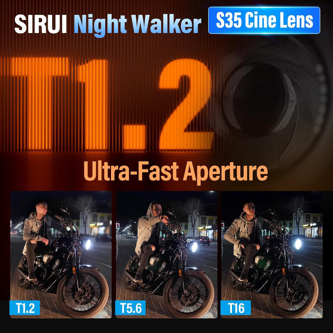 SIRUI Night Walker Cine-Objektiv mit Manuellem Fokus Set, 16mm,24mm,35mm,55mm,75mm, T1.2-Objektiv mi