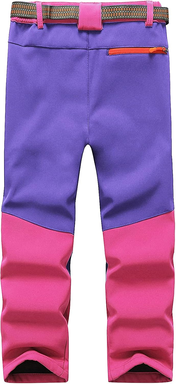 DAFENP Kinder Softshellhose Skihose Warm Gefüttert Thermohose Winter Wasserdicht Winddicht Schneehos