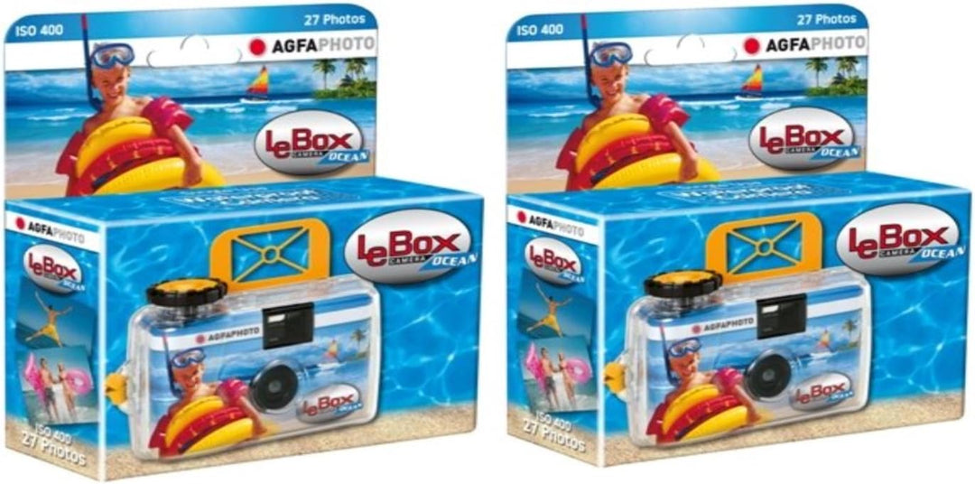 AgfaPhoto LeBox Ocean Einwegkamera wasserdicht (2-er Set bis zu 54 Aufnahmen)