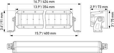 HELLA LED Scheinwerfer Black Magic Double Row Mini Lightbar 13" - ECE Zulassung - 12/24V - 3800lm do