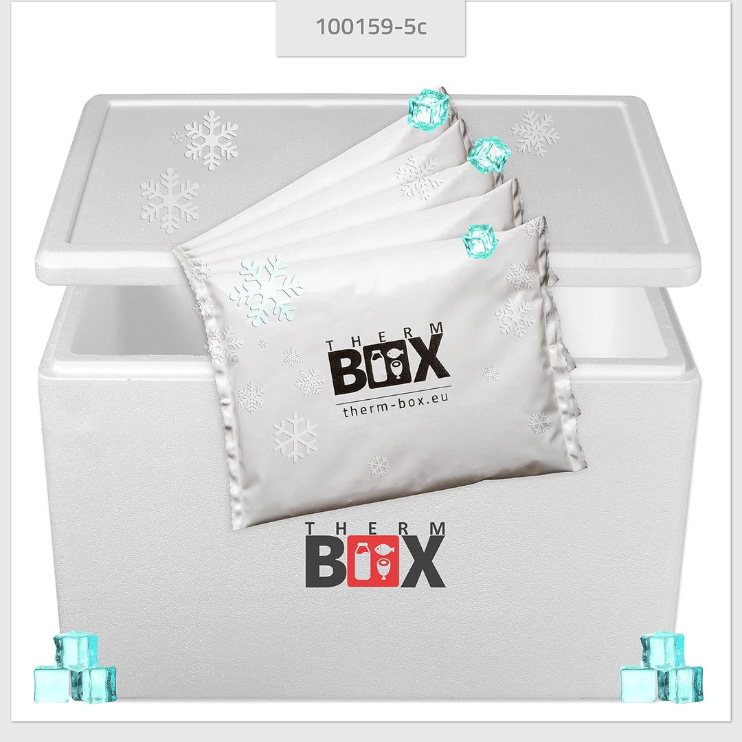 THERM BOX Styroporbox gross mit Kühlakku für Kühlbox Transportbox Thermobehälter Wiederverwendbar 61