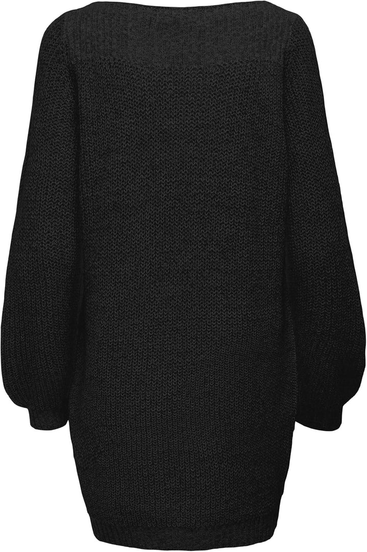 JdY Damen Jdywhitney Megan L/S Boat Dress KNT Noos Strickkleid, XXS Schwarz