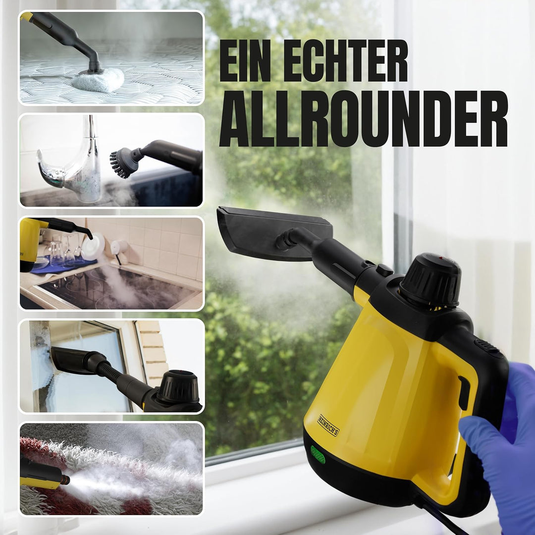 HEINRICHS Dampfreiniger, Handdampfreiniger für zuhause, Steam Cleaner, kurze Aufheizzeit 5 min., 400