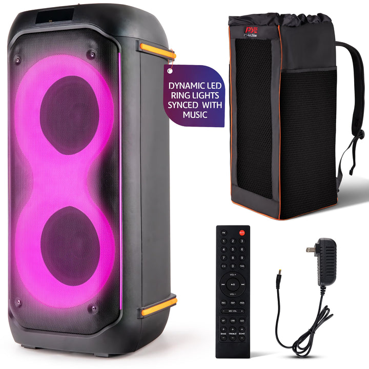 Pyle Bluetooth-Party-Lautsprecher 160W, Karaoke-System mit 2X 6,5", Mikrofon, Akku, USB/SD/FM/TWS, P