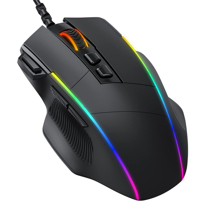 Gaming Maus, Gaming Mouse mit 8 Programmierbare Tasten und Einstellbar 8000 DPI, RGB Beleuchtung PC