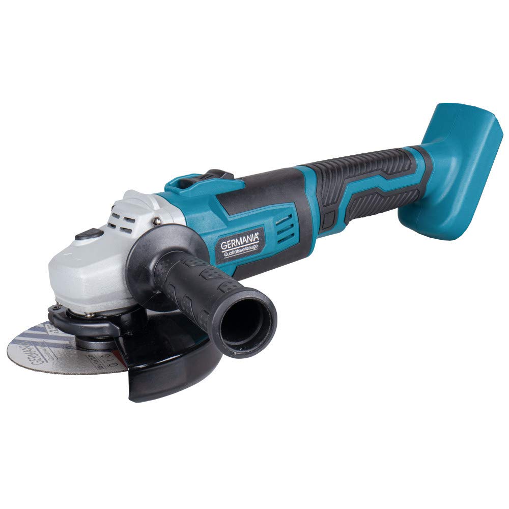 GERMANIA Plattform Akku-Winkelschleifer 20 V für 125 mm Scheiben mit Zusatzhandgriff (ohne Akku & oh