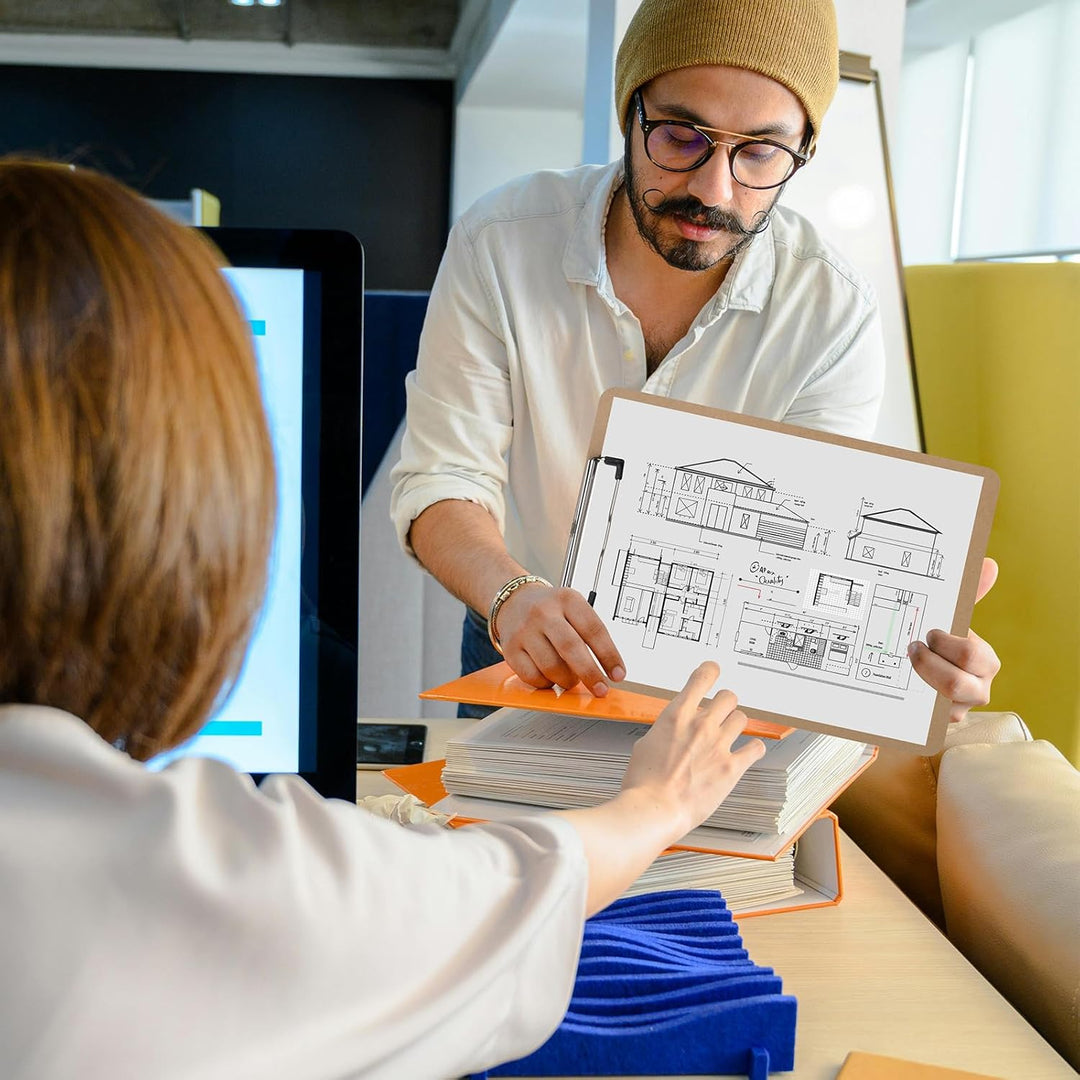 ZCZN Klemmbrett A4, 8 Stück stapelbare Schreibbrett mit Metallklammer, Zwischenablage für Studenten,