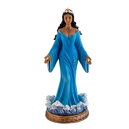 DRW Yemaya Figur stehend, Blau, handbemalt, Harz, 40 cm hoch
