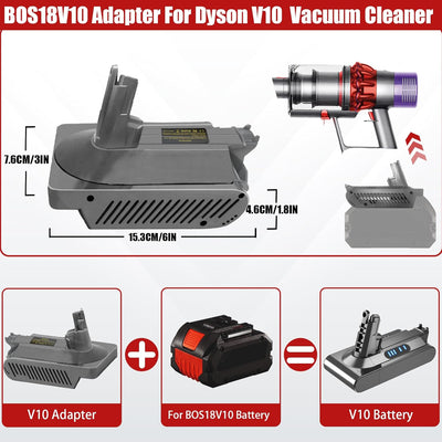 DEWDYS für Dyson V10 Akku Adapter für Bosch 18V GBA Akku auf für Dyson V10 Akku Cyclone V10 Animal V