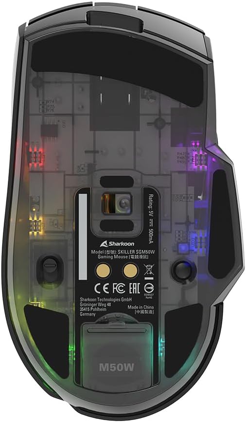Sharkoon Skiller SGM50W Black, Wireless Optical Gaming Maus, RGB, PBT Button